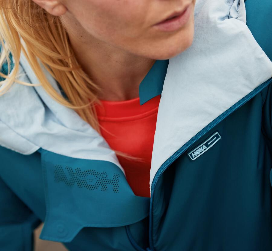 Hoka Australia One One Hybrid Run - Womens Jackets Blue - XMHZD-9875